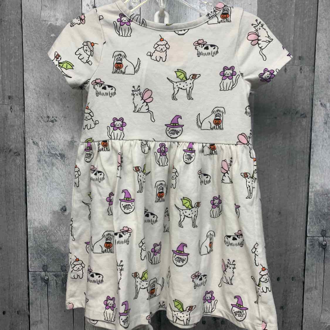 Size 2T White Print Cat & Jack Dress - Knit