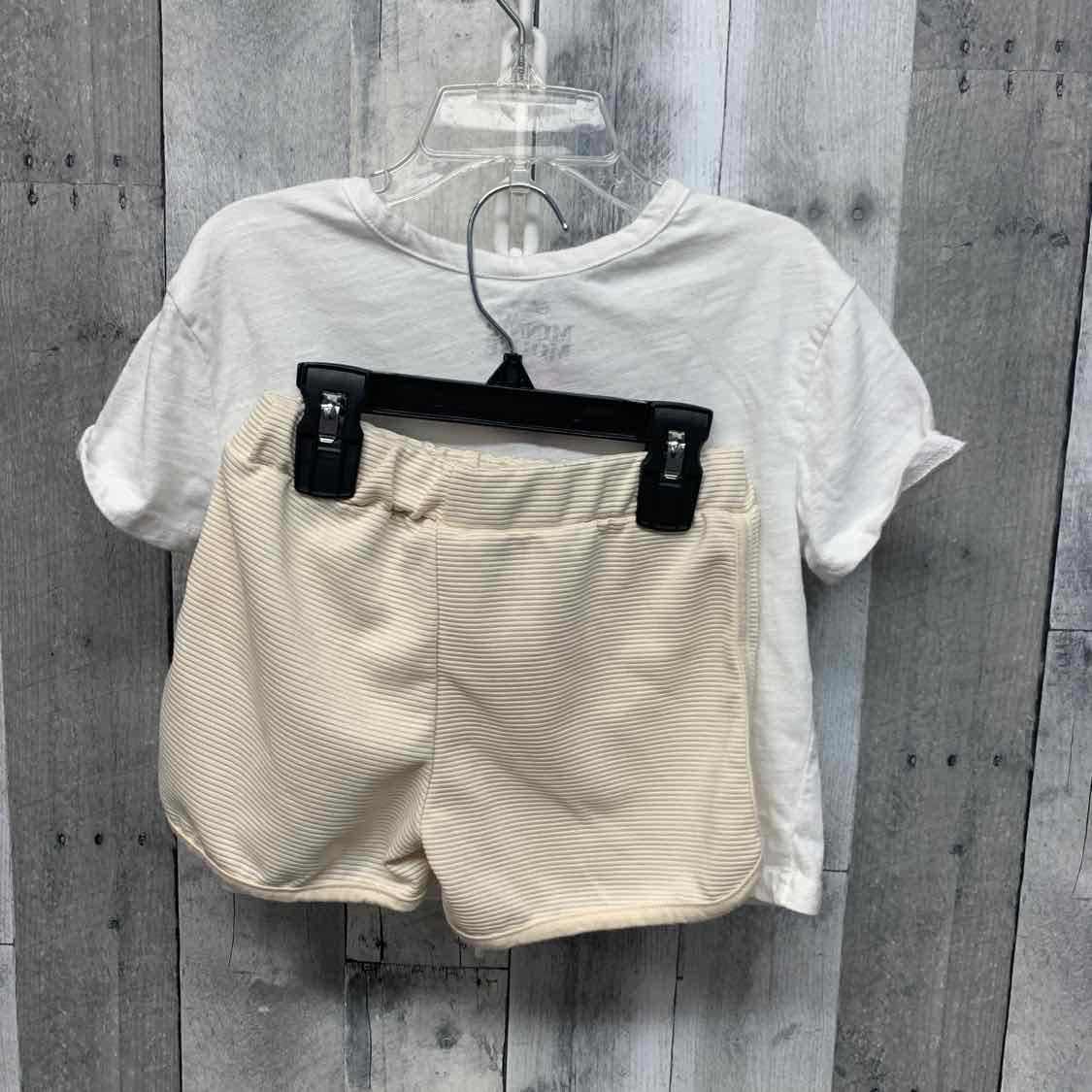 Size 4T White/Pink Disney Shirt/Shorts