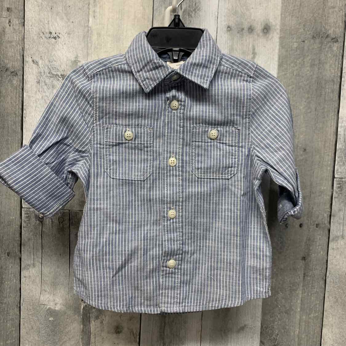 Size 18 Months Blue/White Osh Kosh LS Button Up