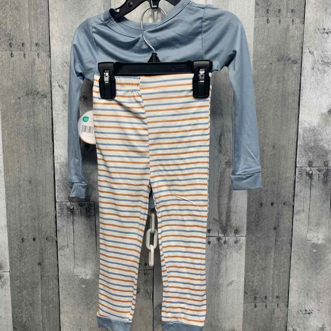 Size 2T Blue/Tan Rugged Bear 2pc PJs