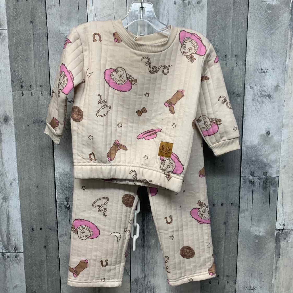Size 3T Ivory/Pink Disney Sweats - 2pc