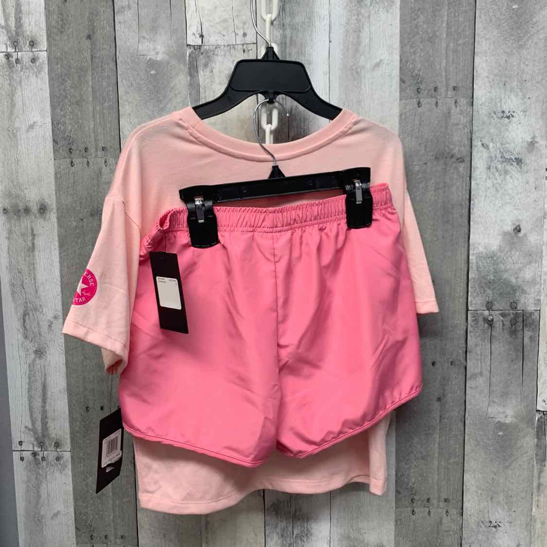 Size 12/13 Pink Graphic Converse Shirt/Shorts