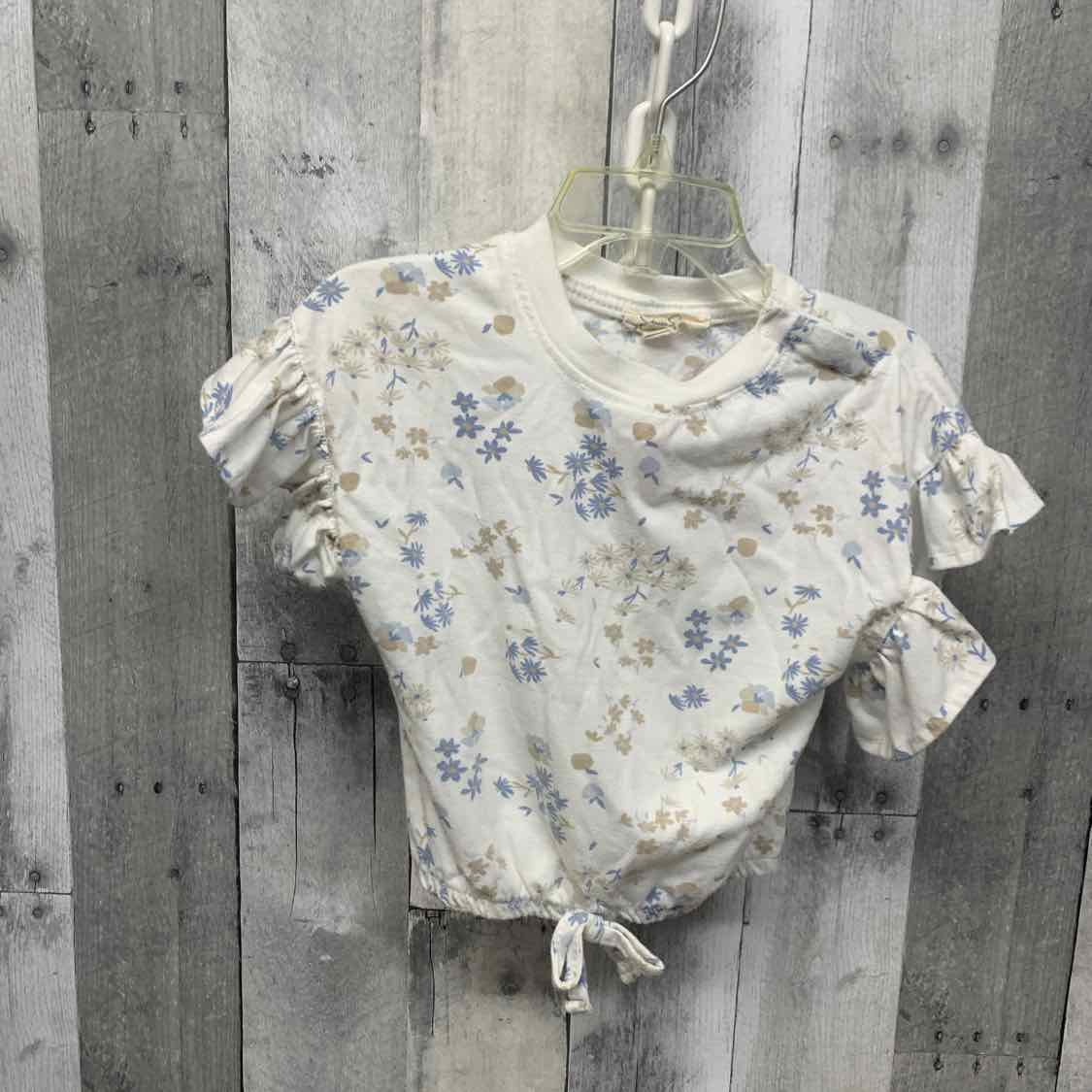 Size 24 Months Ivory/Blue Jessica Simpson Short Sleeve Shirt