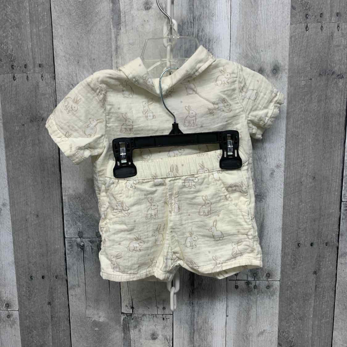 Size 3-6 Months Tan Print Cloud Island Shirt/Shorts