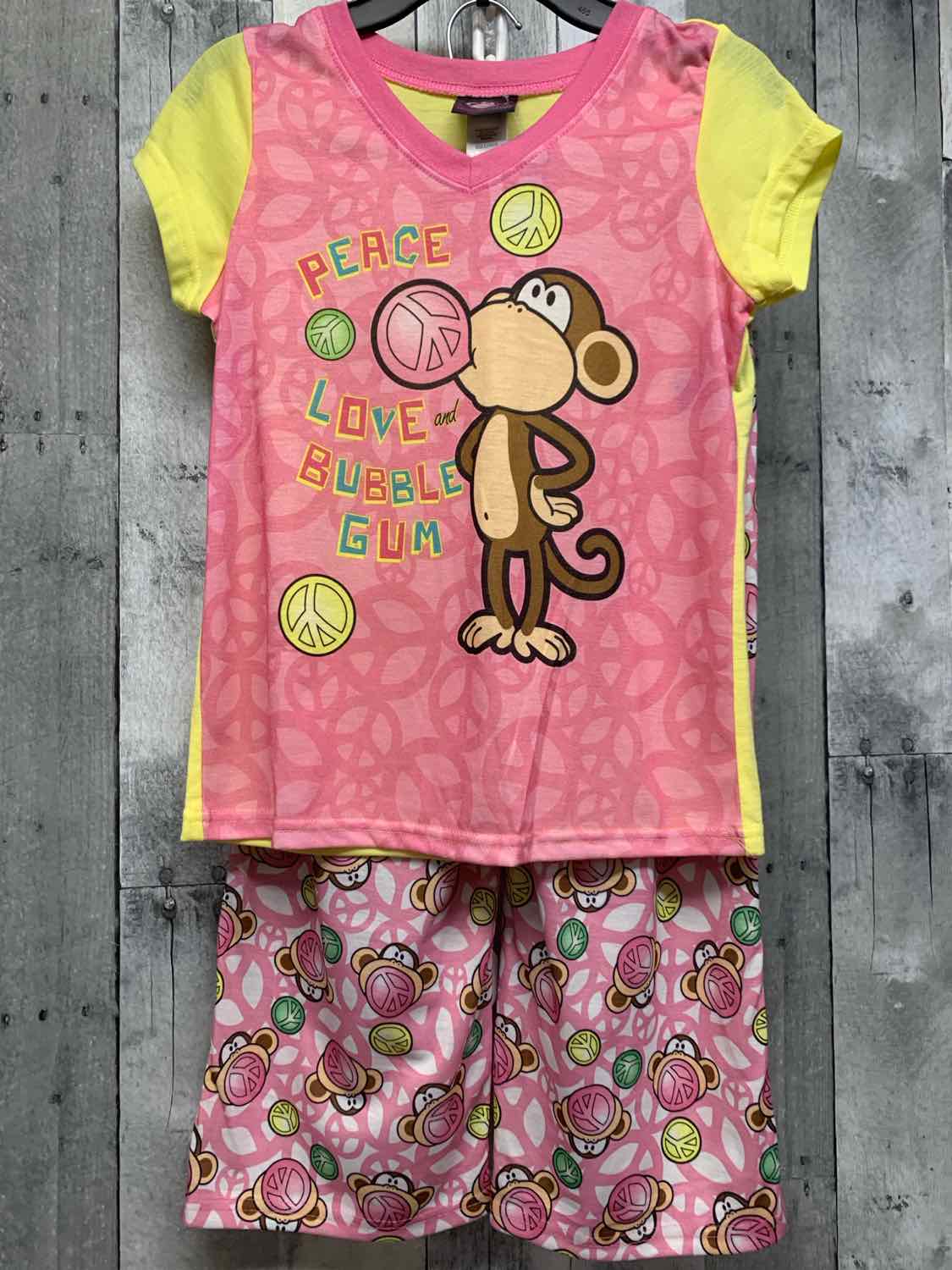 Size 10/12 Yellow/Pink B Brand 2pc PJs