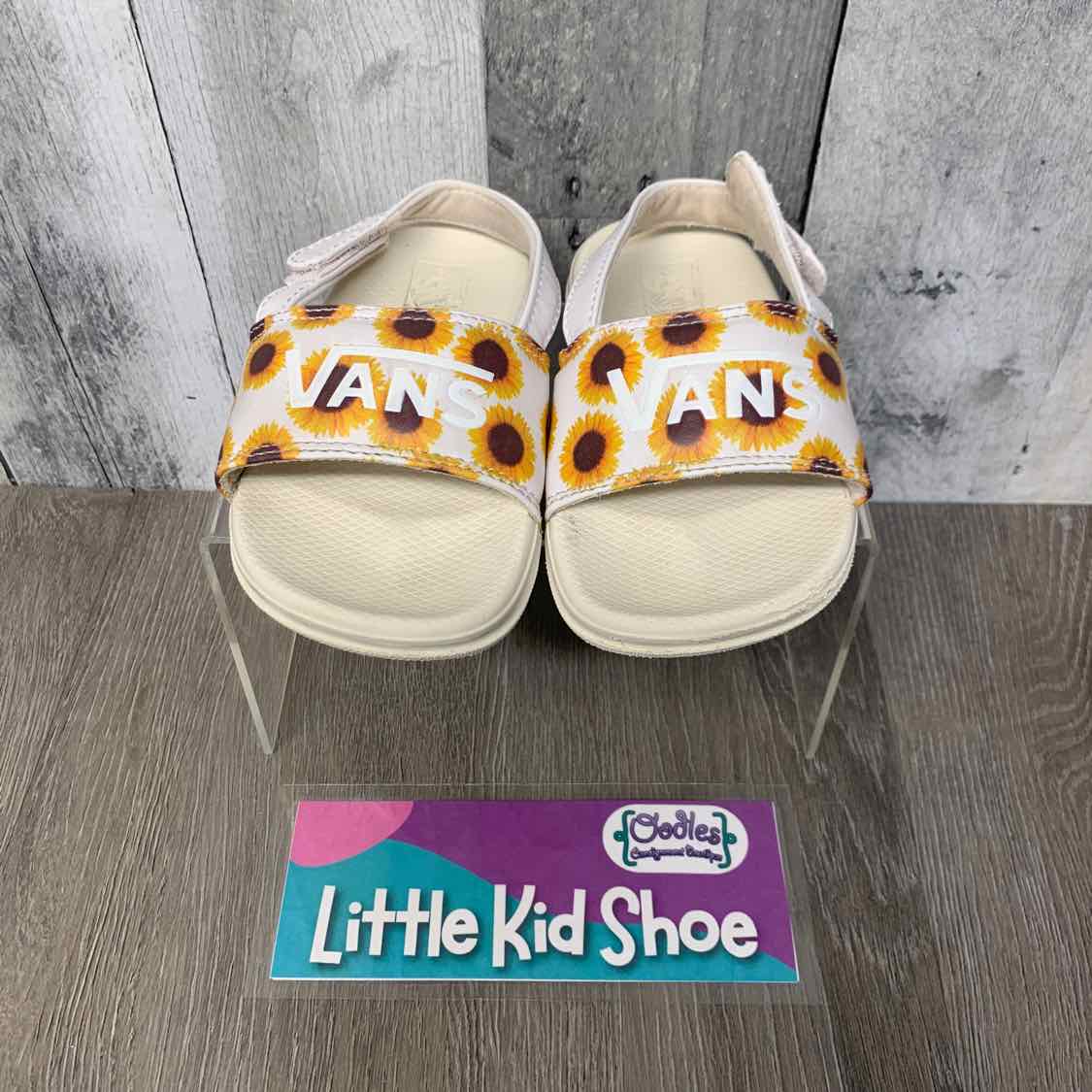 Size 7 White/Yellow Vans Sandals