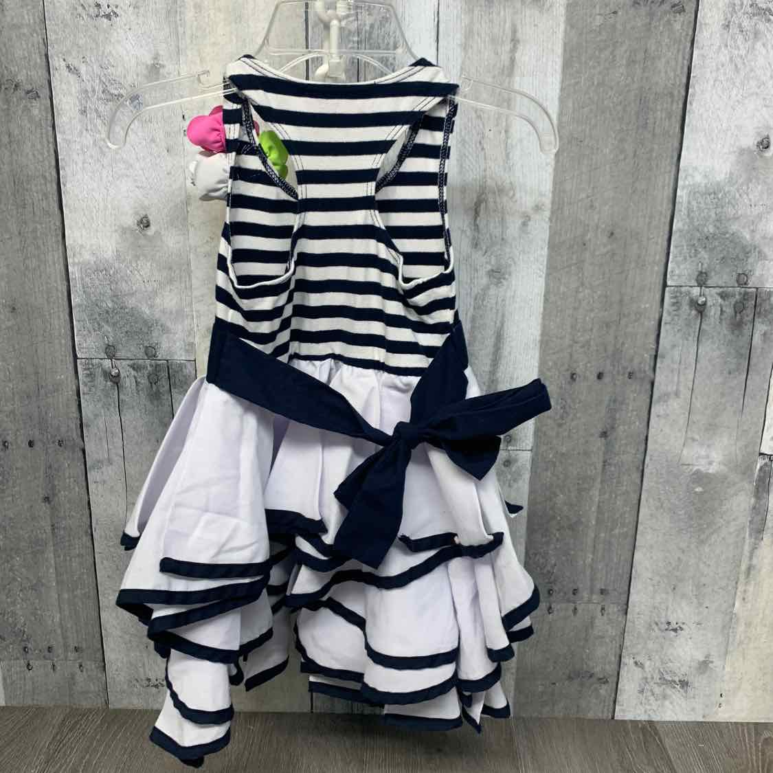 Size 2/3 White/Navy B Brand Dress