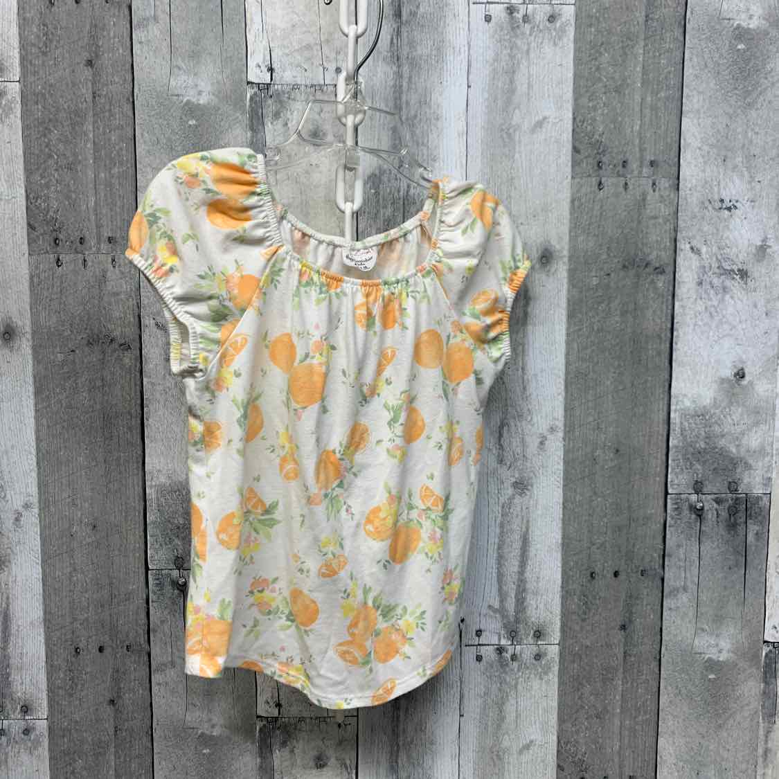 Size 9/10 White/Orange Abercrombie T Shirt