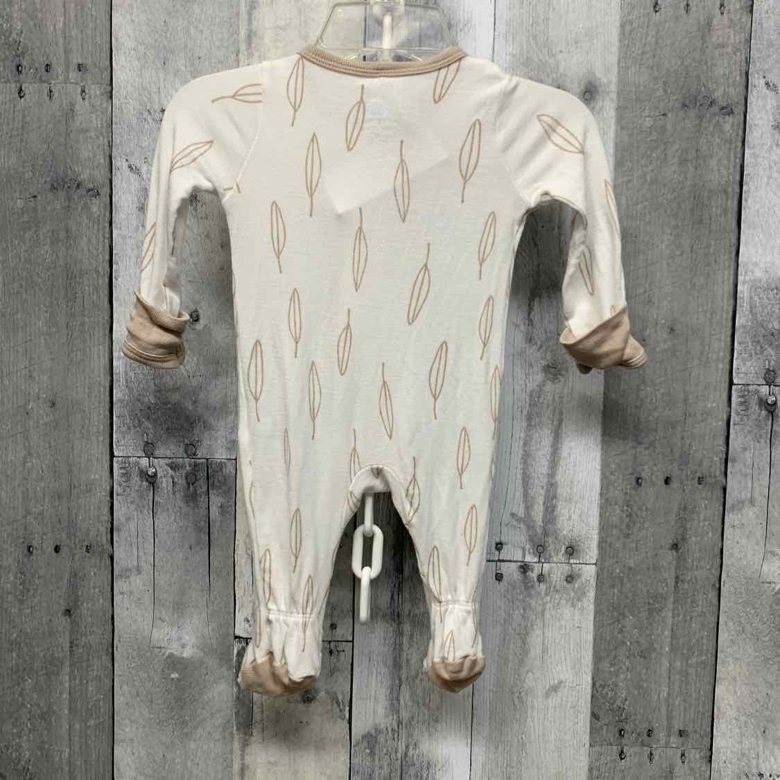 Size Newborn White/Tan Cloud Island Footy PJs