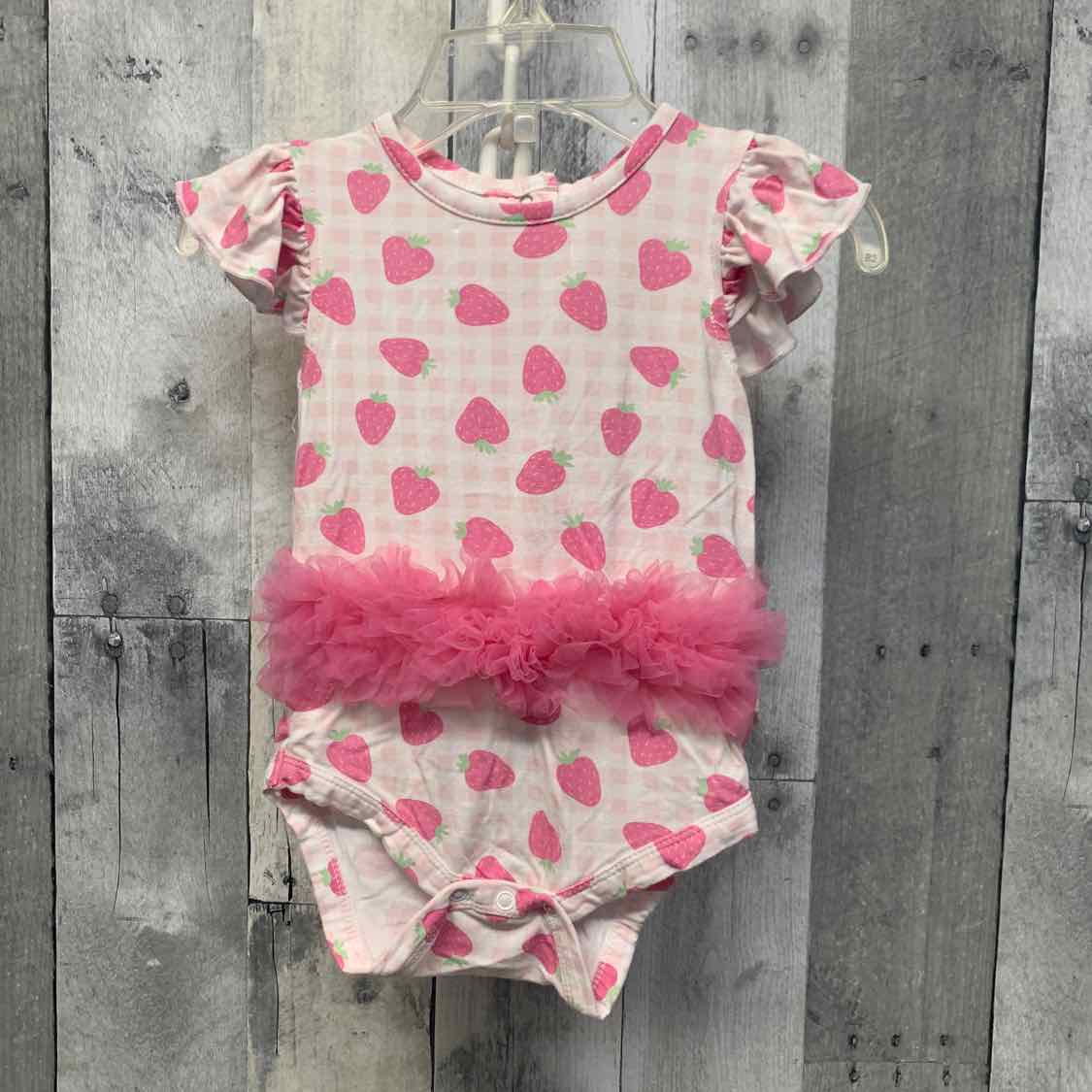 Size 3-6 Months Pink Graphic Bamboo Romper