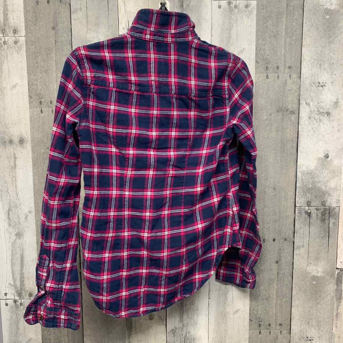 Size Medium Navy/Purple Abercrombie LS Button Up