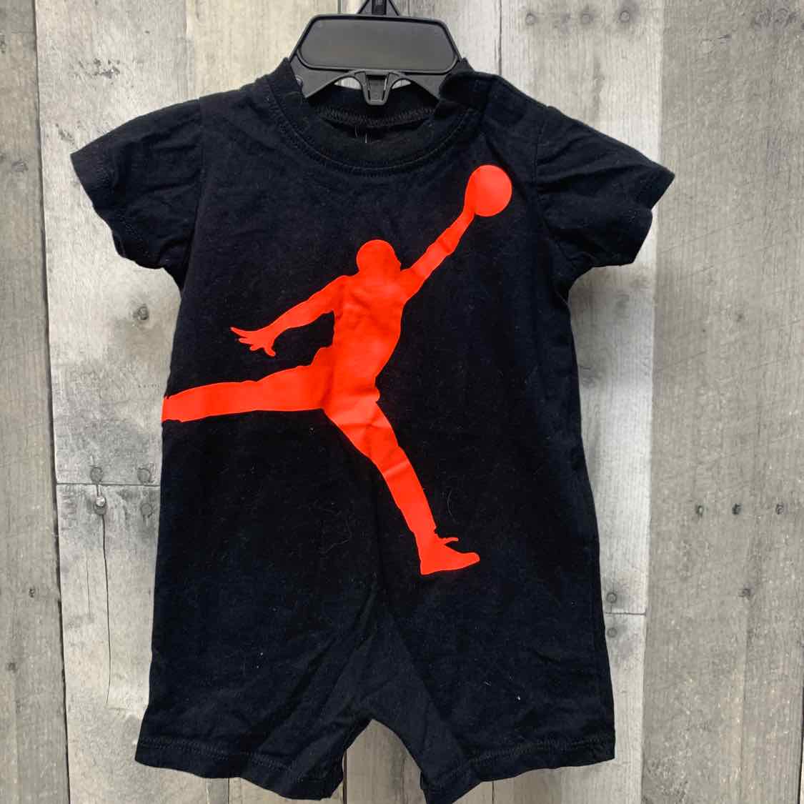 Size 6 Months Black Graphic Sport Brand Romper