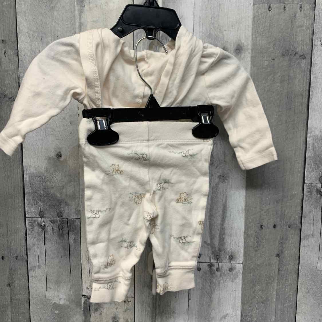 Size 3 Months White/Brown Carter's Shirt/Pants