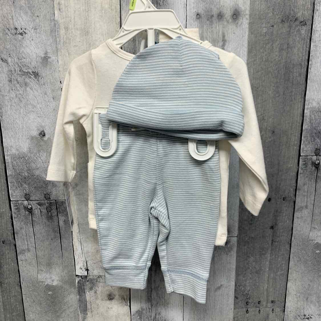 Size 3 Months Ivory/Blue Carter's Shirt/Pants