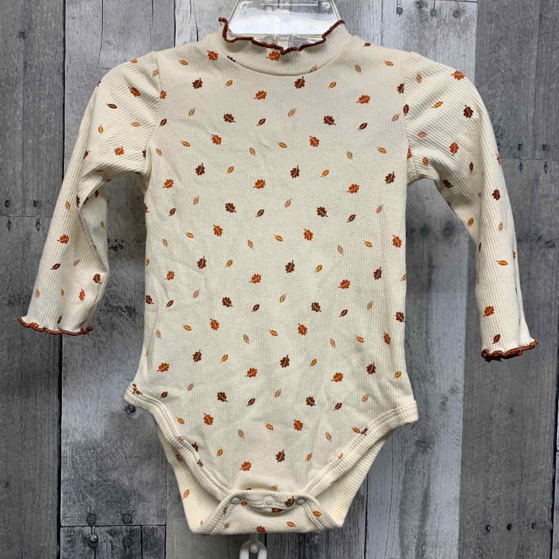 Size 12 Months Ivory Print Little Lass Bodysuit