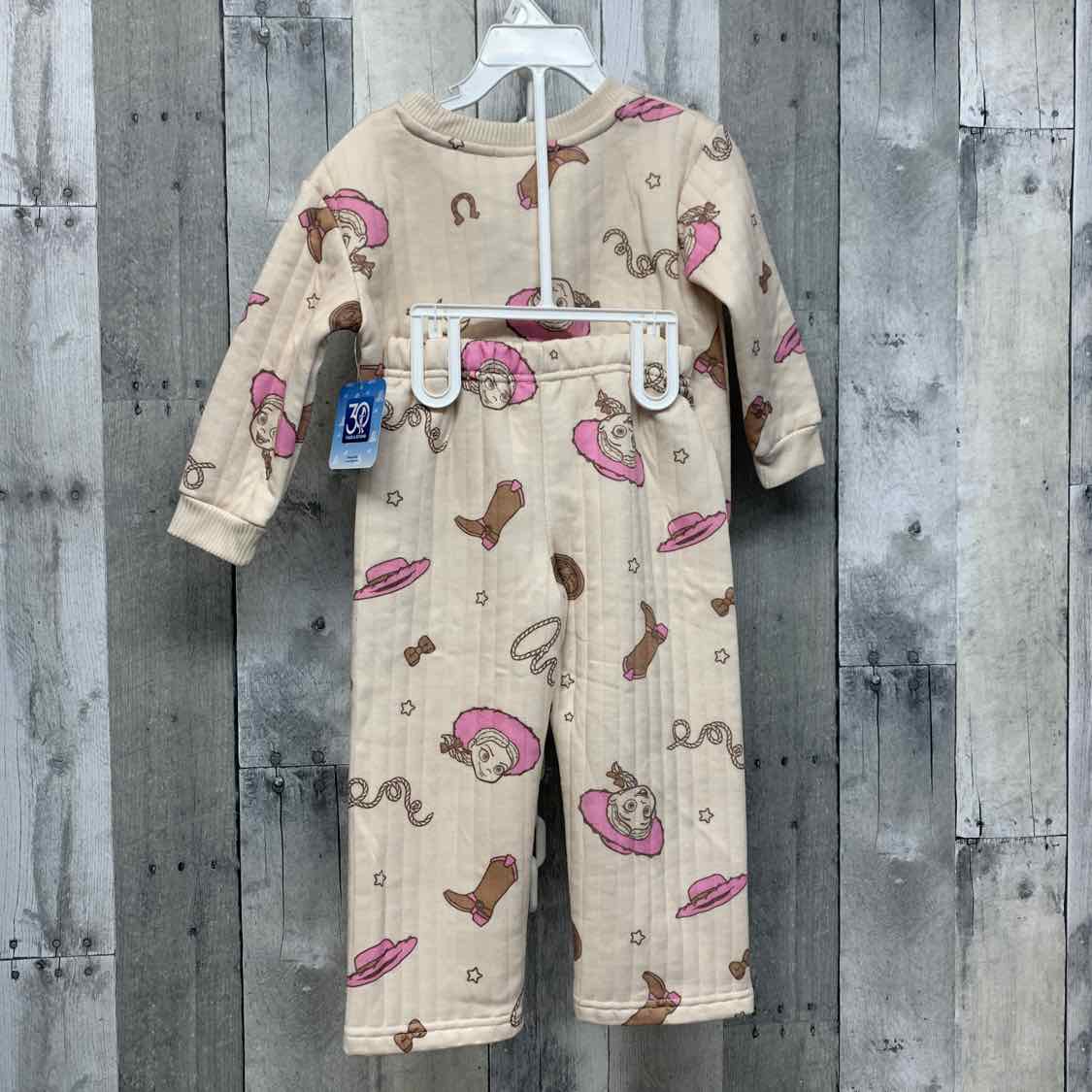 Size 3T Tan/Purple Disney Sweats - 2pc