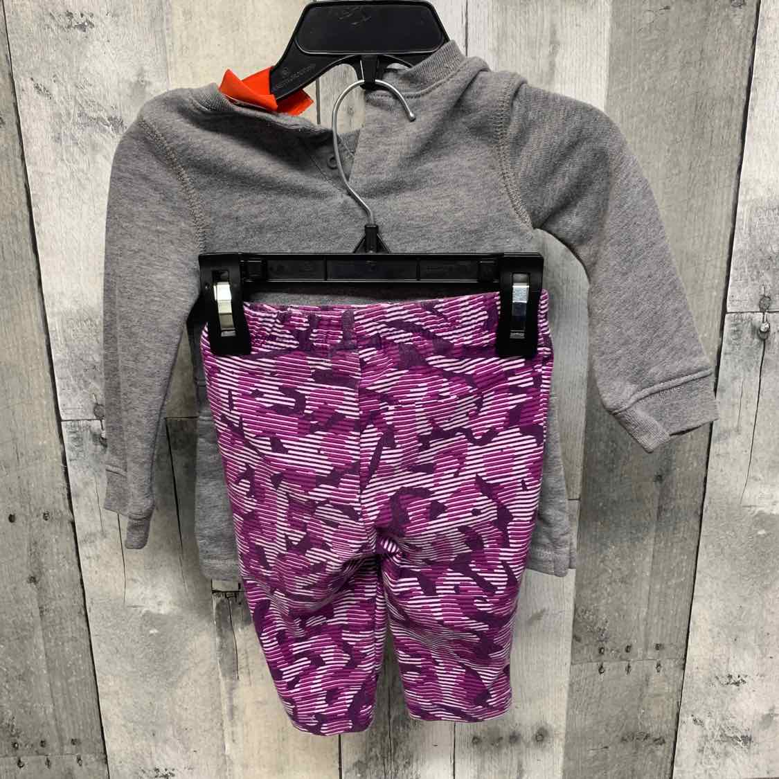 Size 6-9 Months Gray/Purple Sport Brand Shirt/Leggings