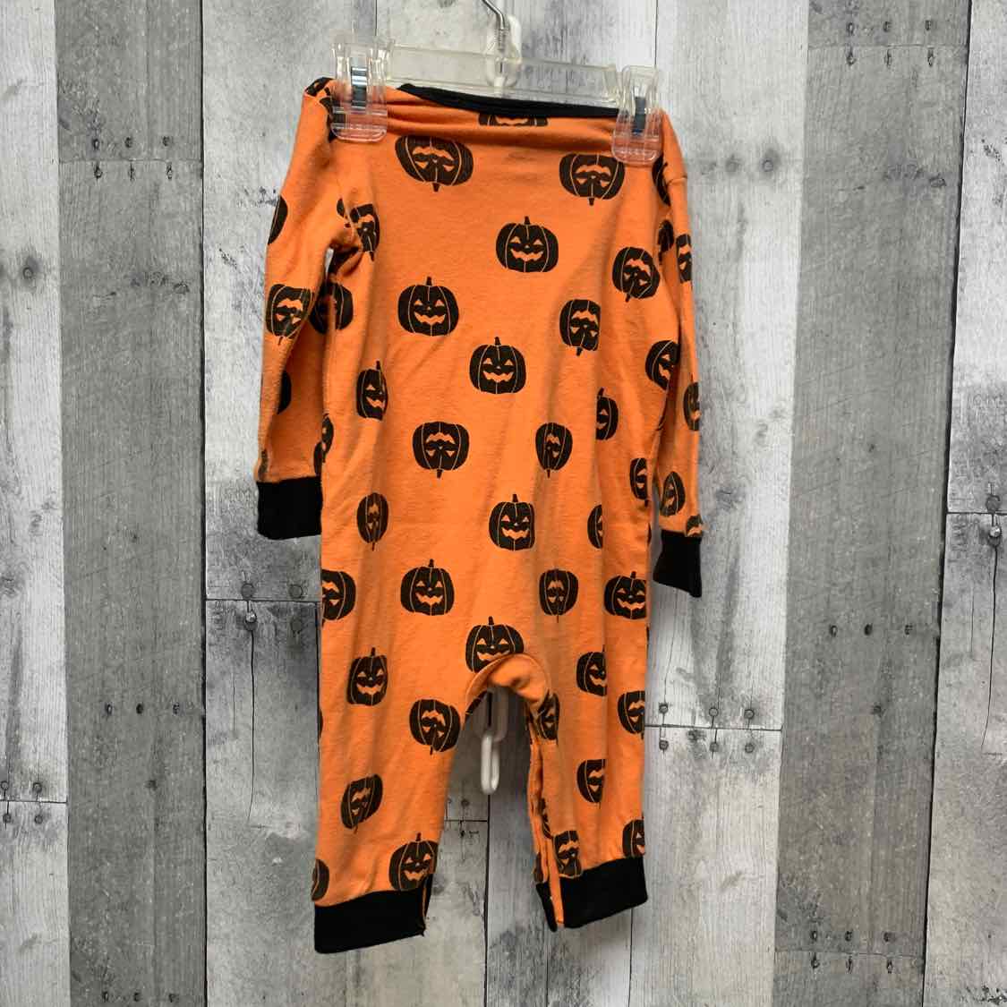 Size 6-9 Months Orange/Black Holiday Brands Romper
