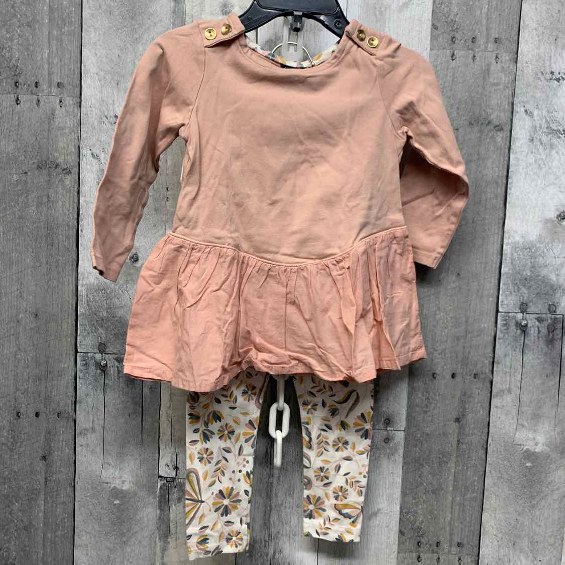 Size 12 Months Pink Floral Print Cynthia Rowley Shirt/Leggings