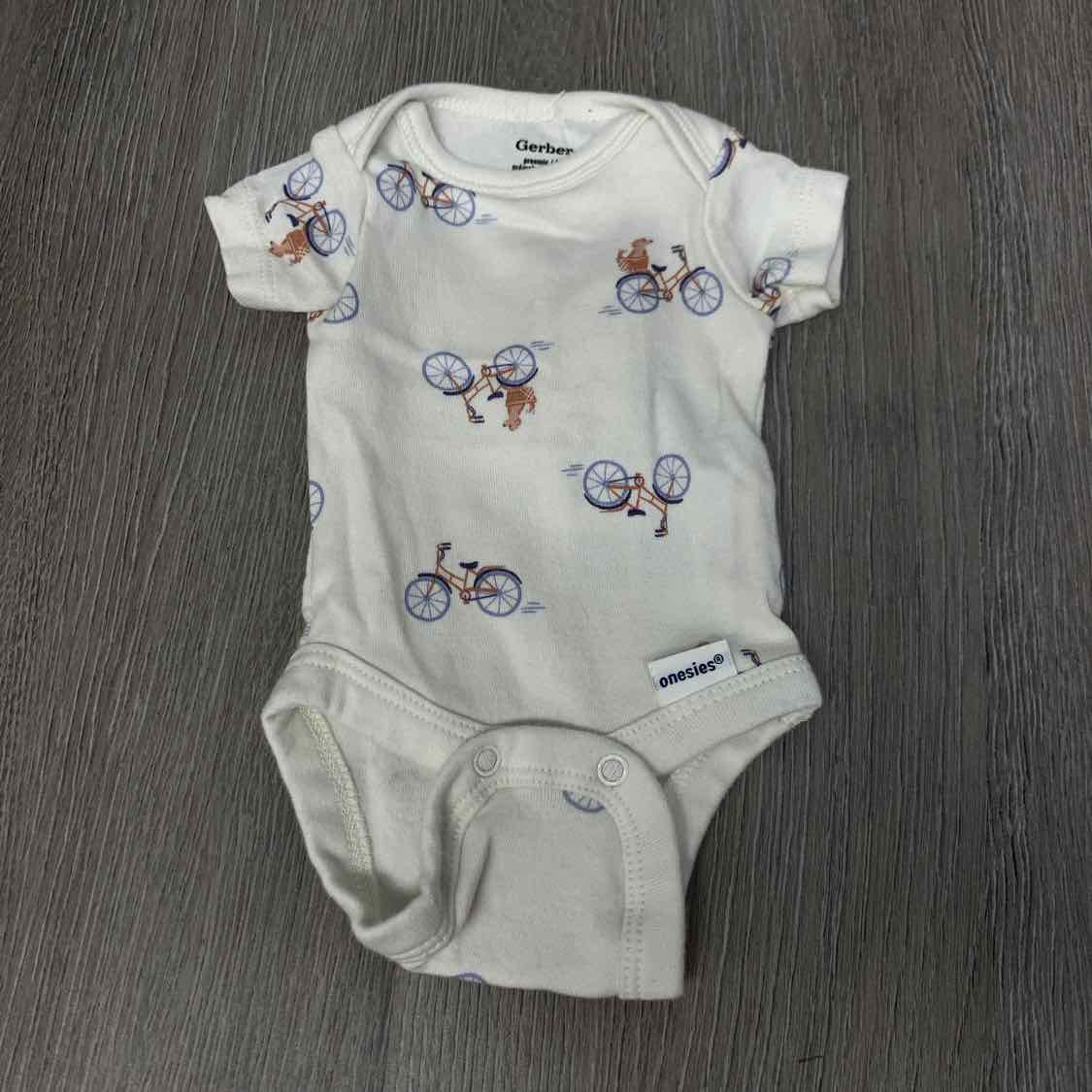 Size Preemie White Plaid Gerber Bodysuit