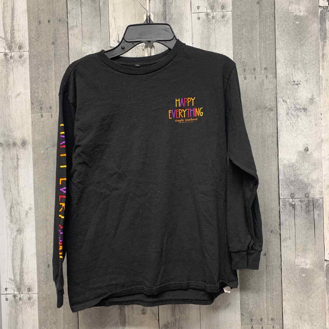 Size Medium Black/Orange Simply Southern Long Sleeve Shirt