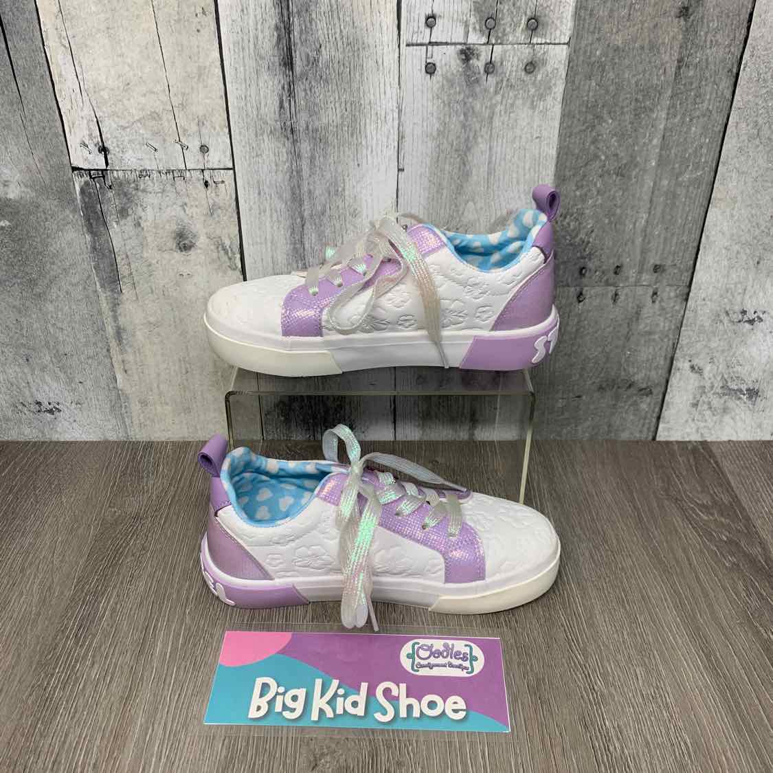 Size 1 White/Purple B Brand Sneakers