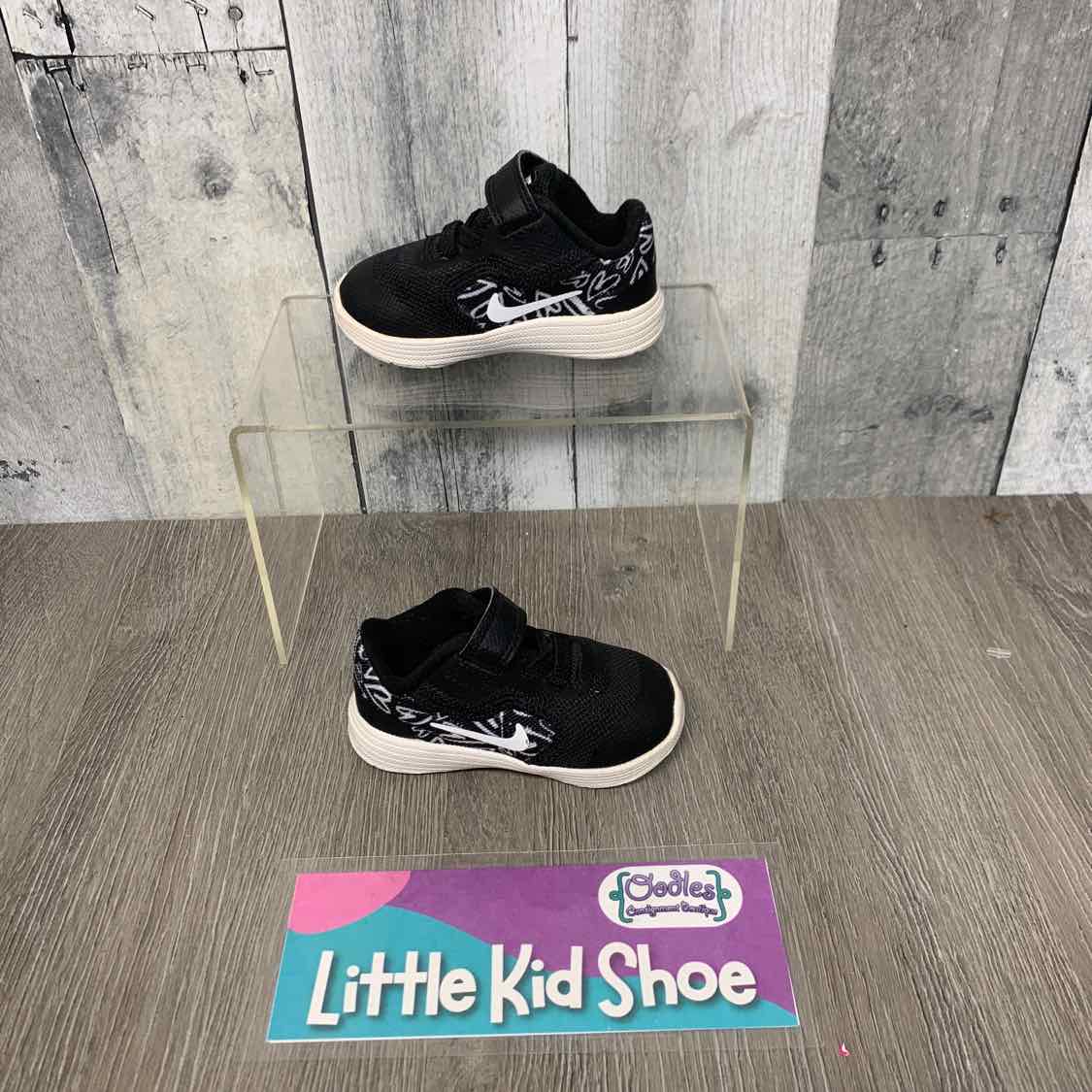 Size 3 Black/White Sport Brand Sneakers