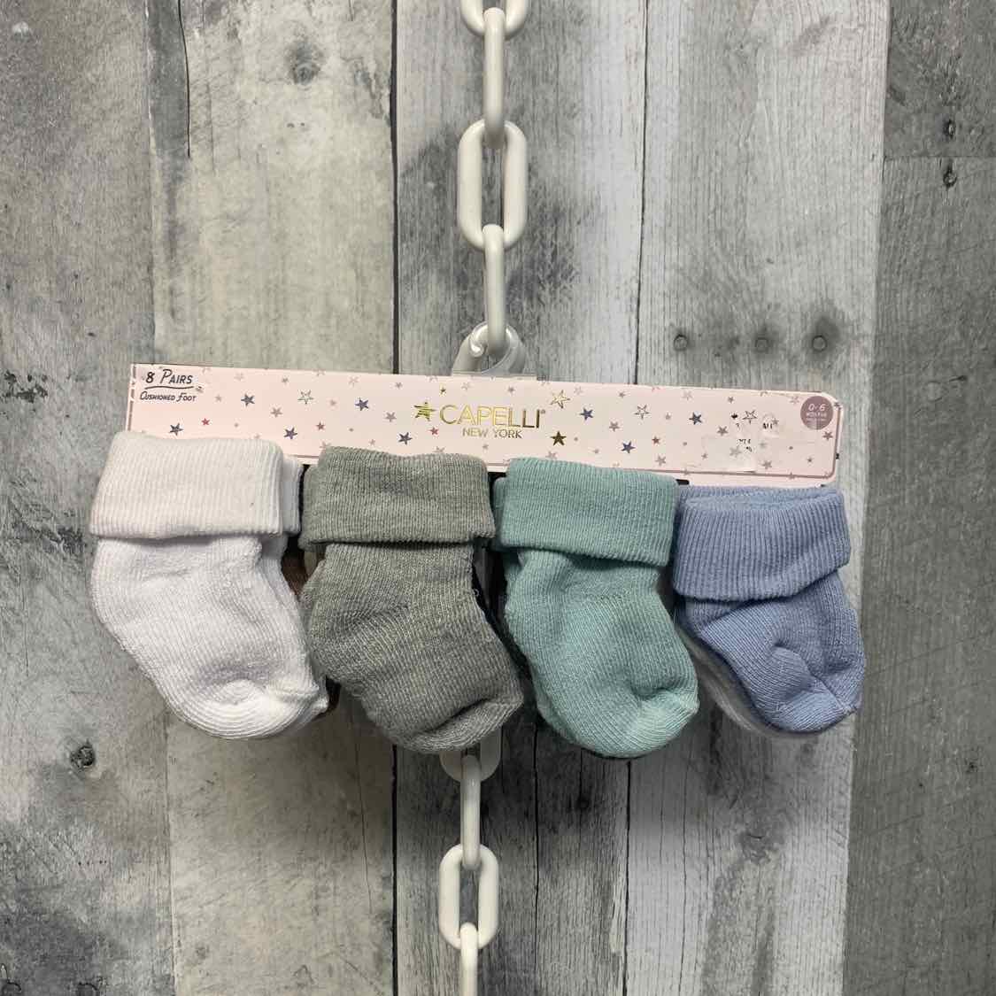 Size 0-6 Months Gray/Blue Capelli Socks