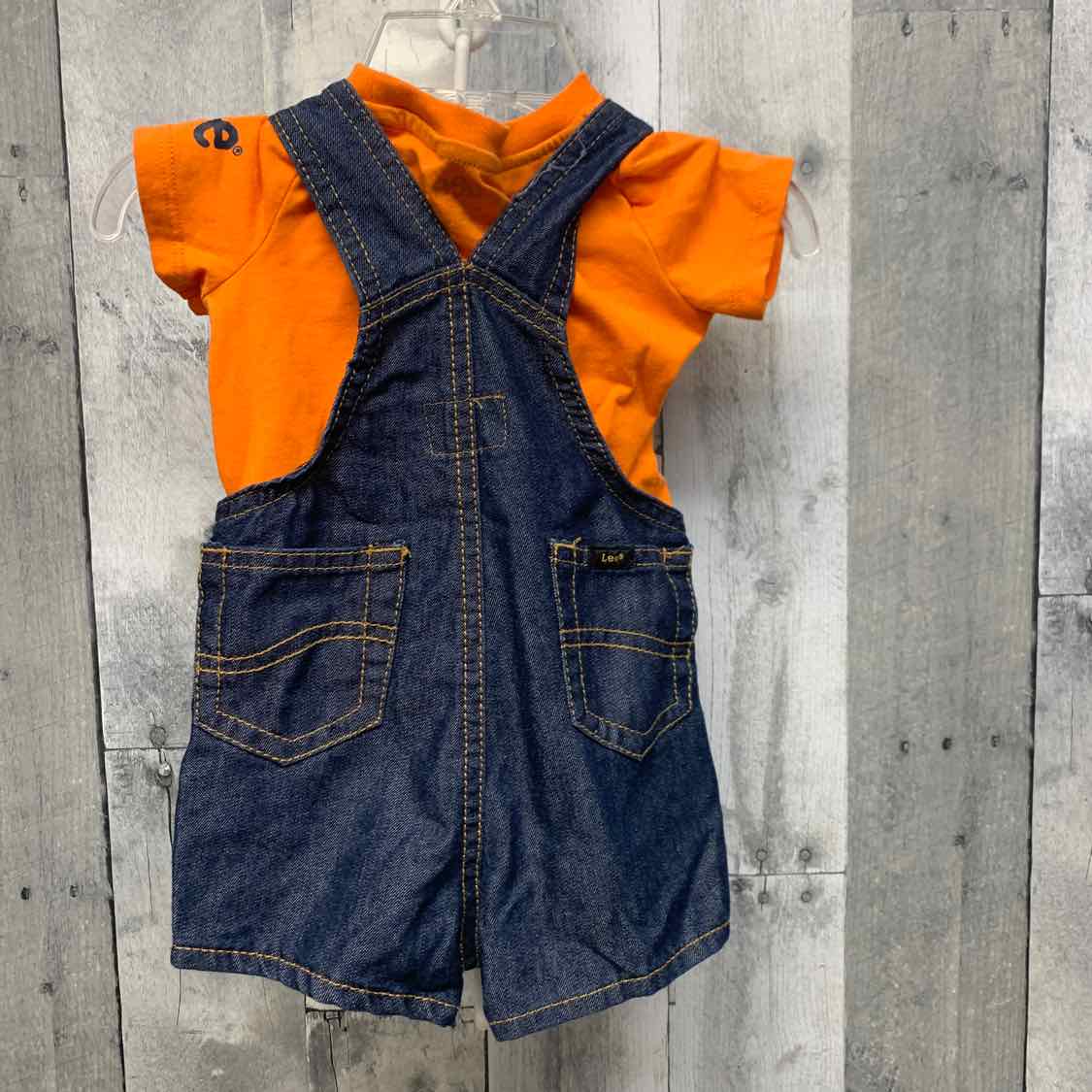 Size 0-3 Months Denim/Orange Lee Shirt/Pants