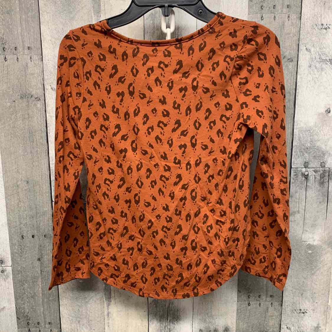 Size 7 Tan Animal Print SO Long Sleeve Shirt
