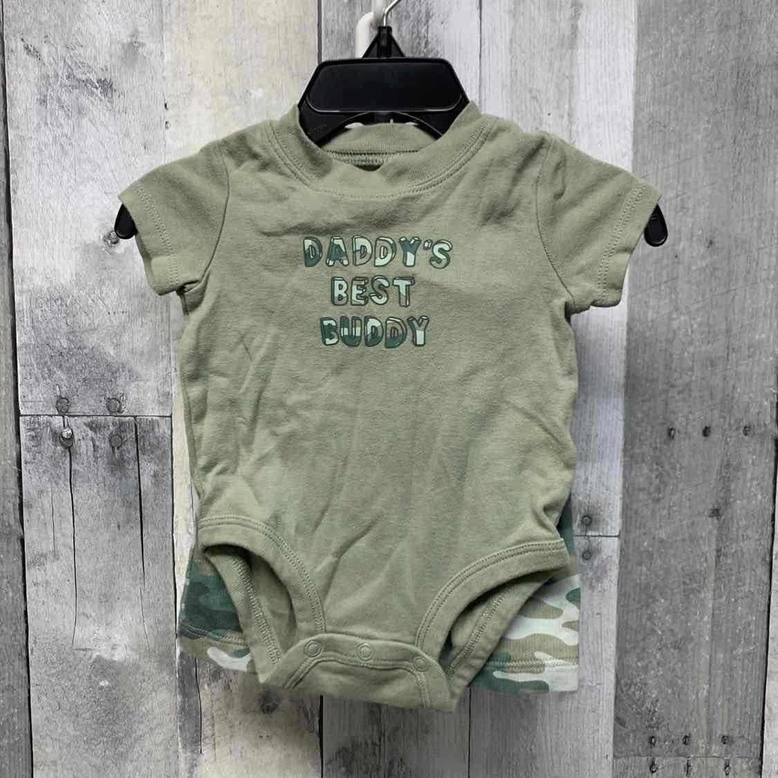 Size 0-3 Months Green Camo Child of Mine Shirt/Shorts - OodlesCB