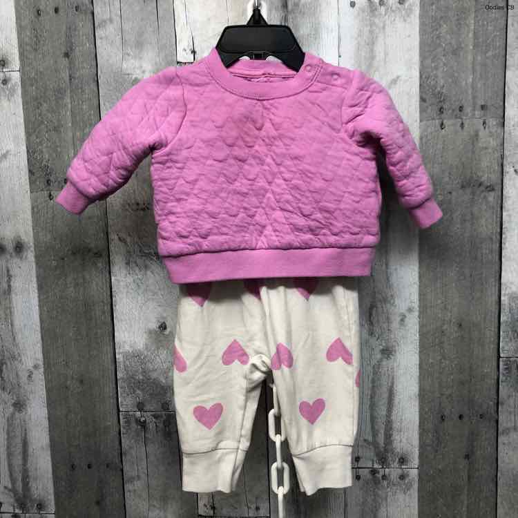 Size 3-6 Months Purple/White Cat & Jack Shirt/Pants