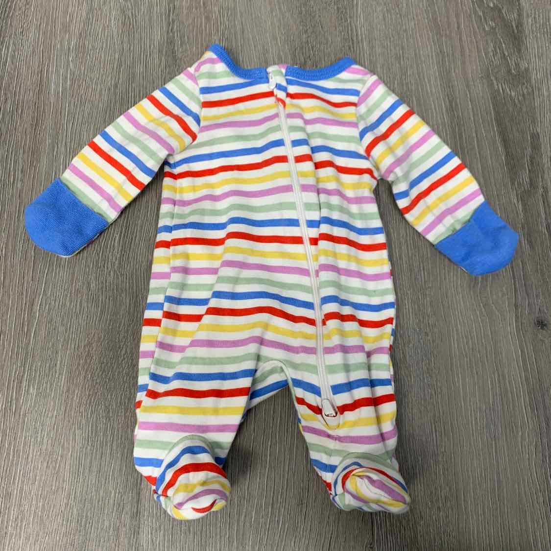 Size Preemie White Striped Wonder Nation Footy PJs