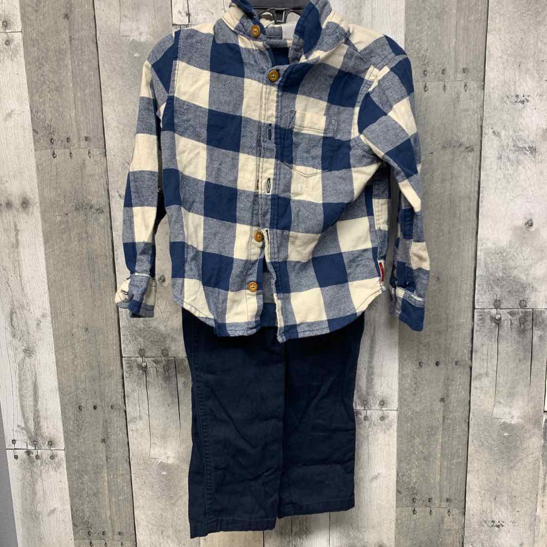 Size 3T Navy/White Wrangler Shirt/Pants