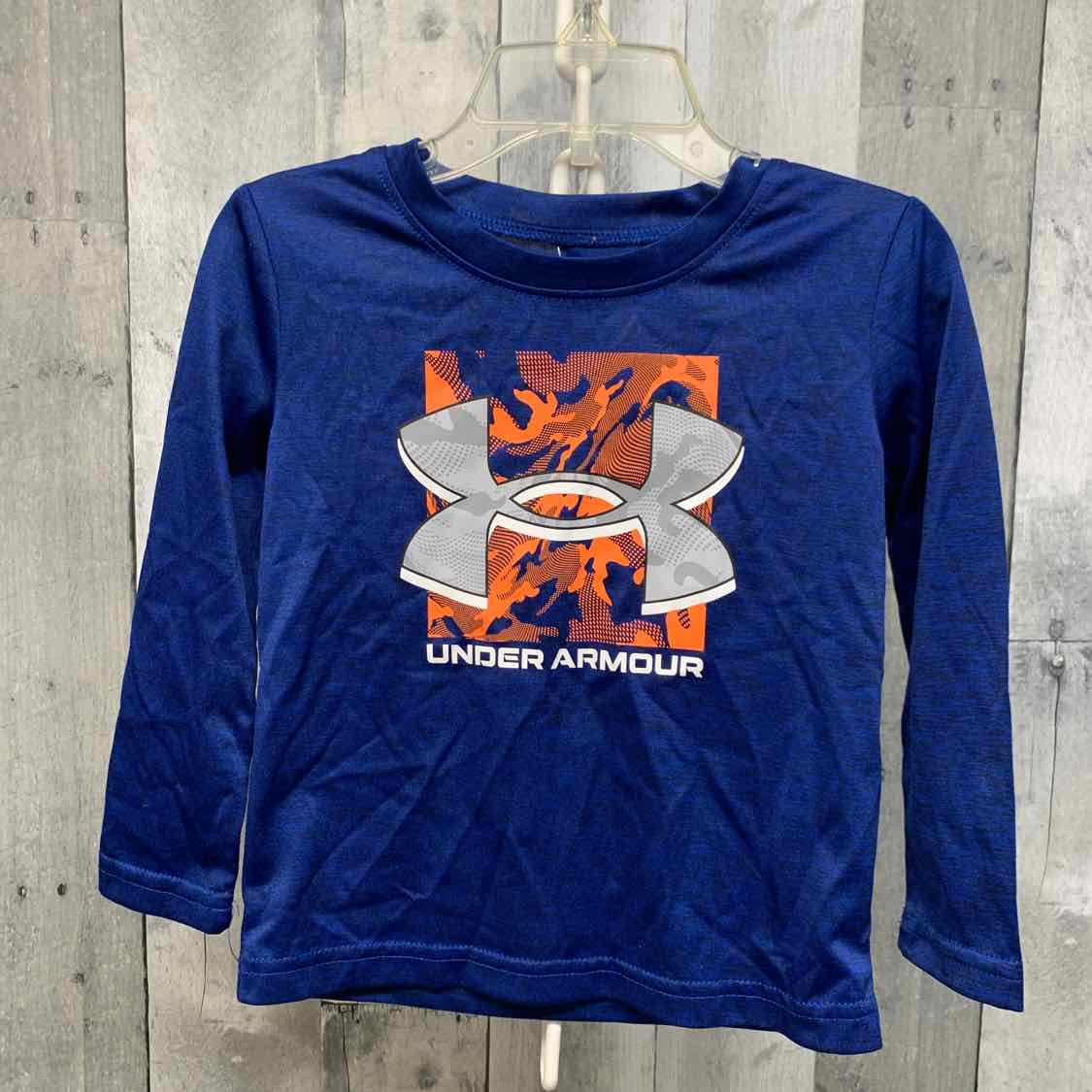 Size 2T Blue Graphic Sport Brand Long Sleeve Shirt