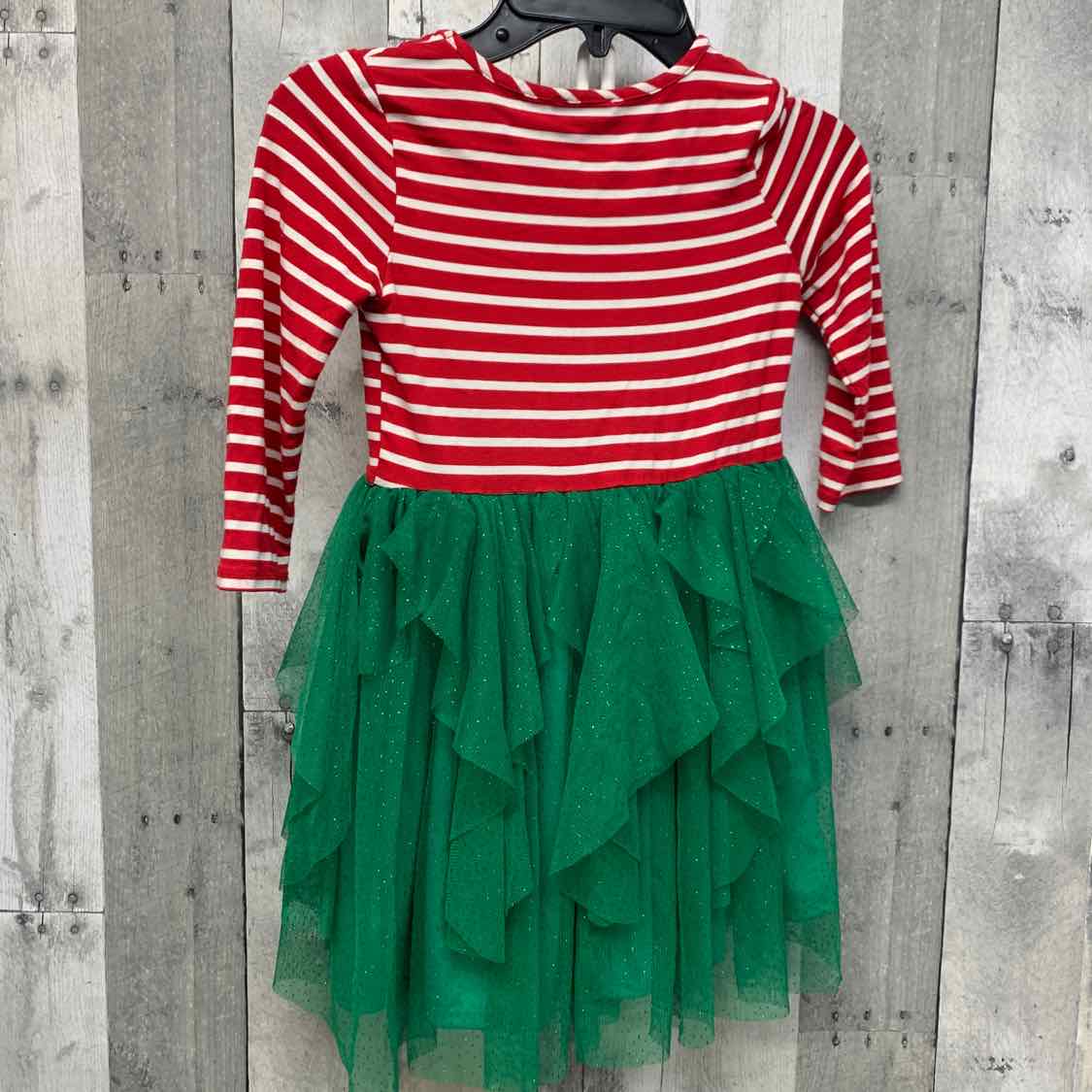Size 5 Red/Green B Brand LS Dress