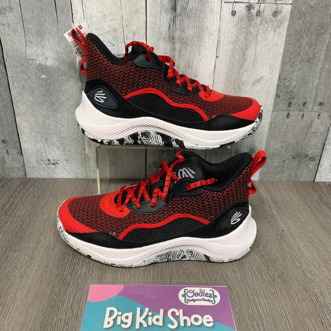 Size 5 Black/Red Sport Brand Sneakers