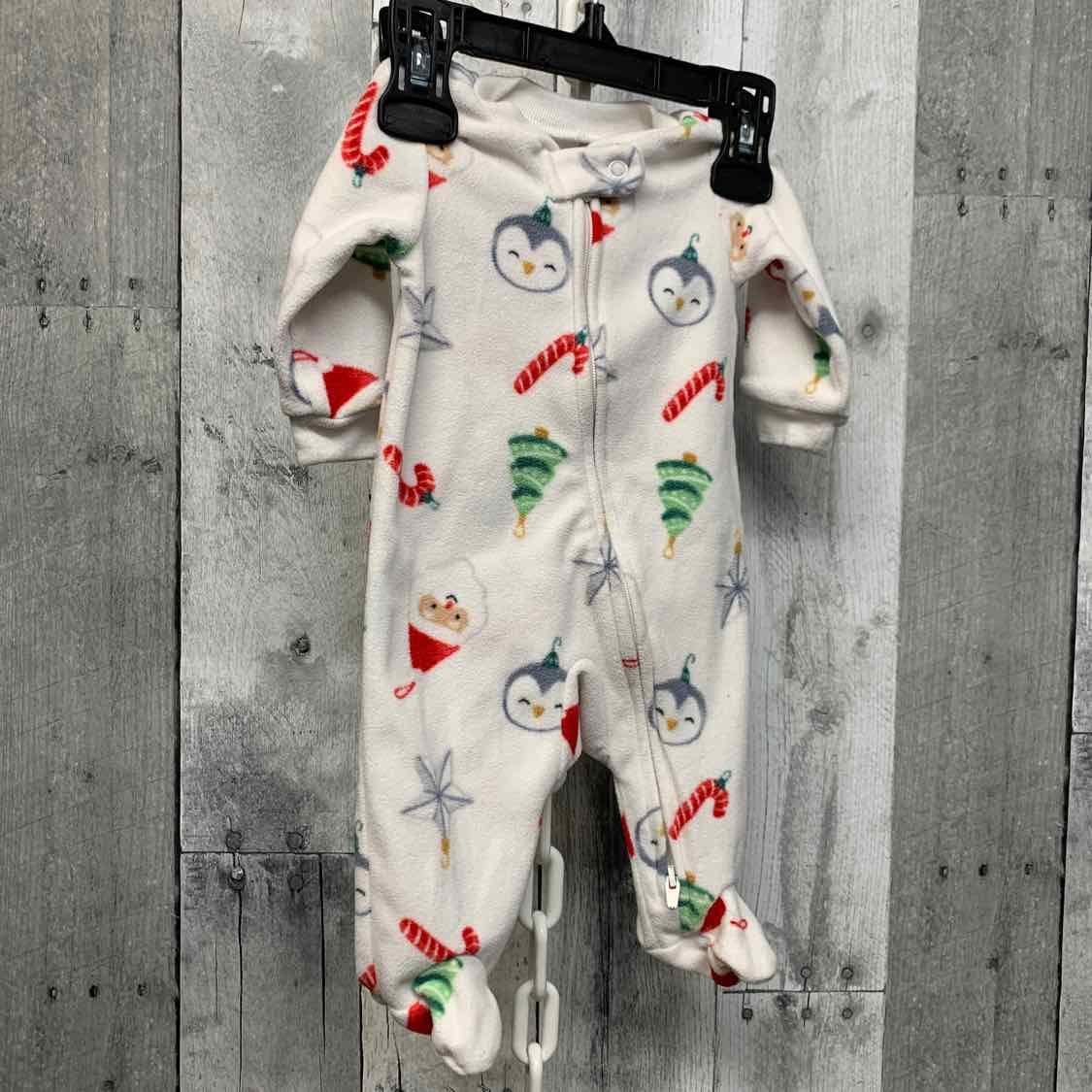 Size Newborn White Print Just One You Footy PJs