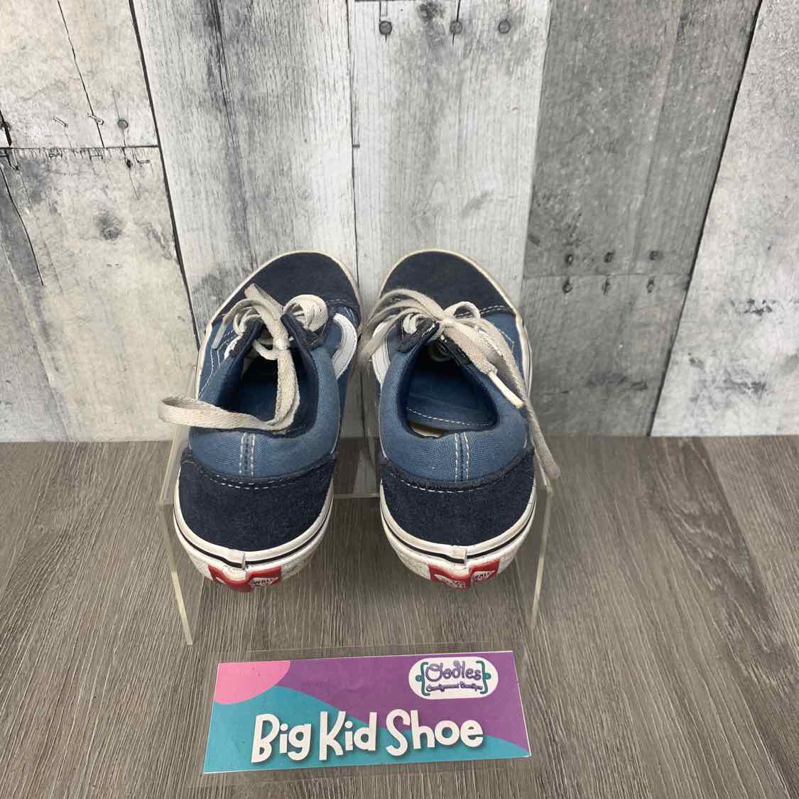 Size 1 Blue/White Vans Sneakers