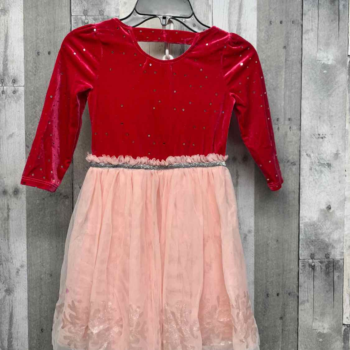 Size 6 Pink Young Hearts LS Dress