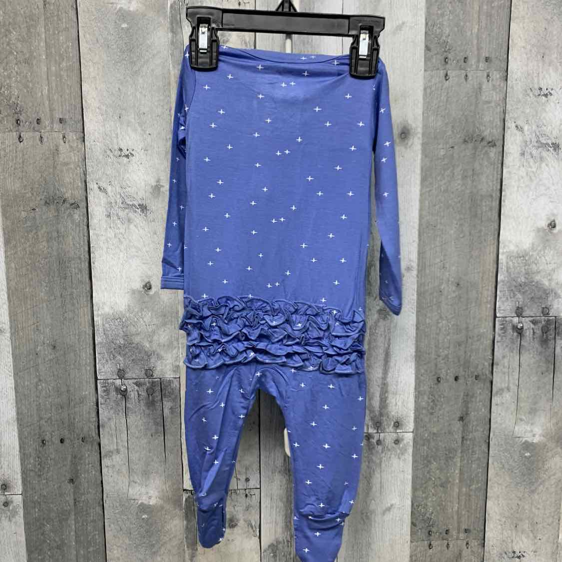 Size 3-6 Months Blue/White Little Buggins Romper