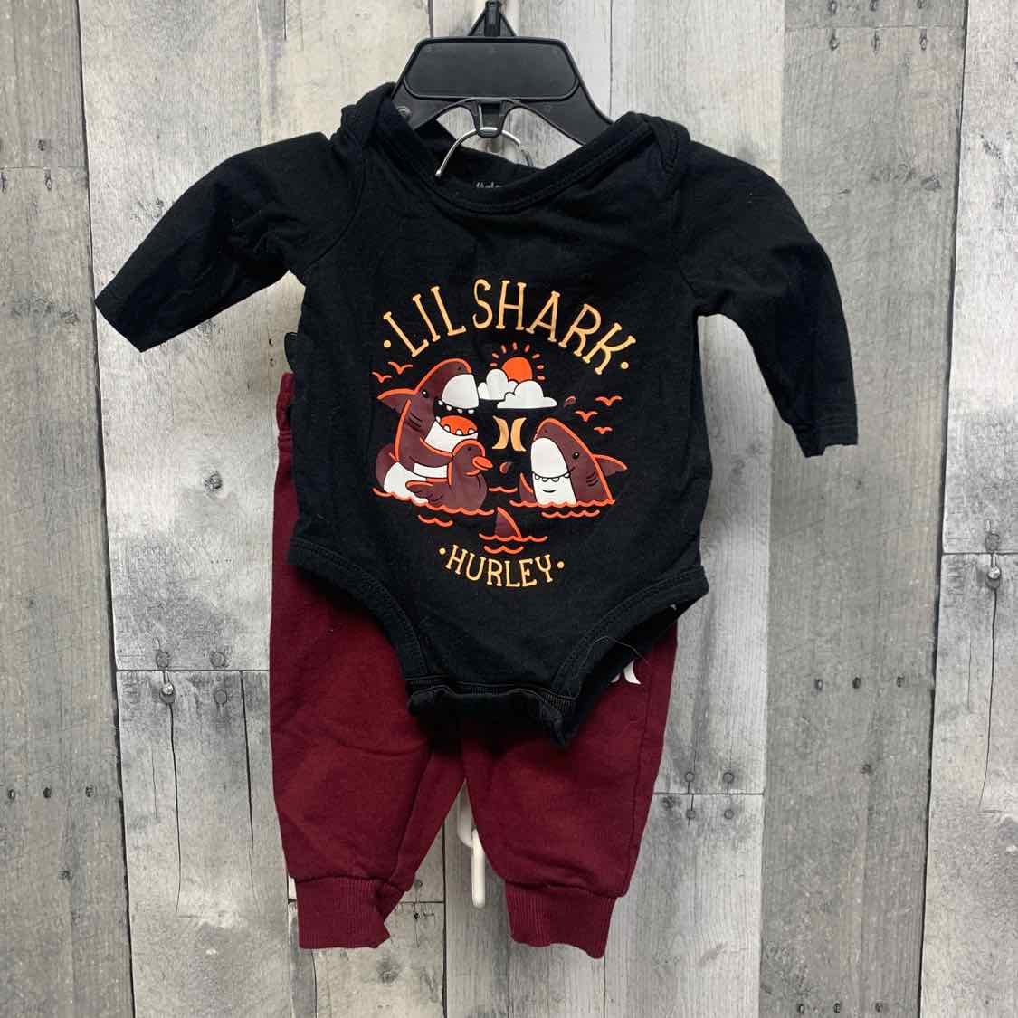 Size 3 Months Black/Red Sport Brand Shirt/Pants