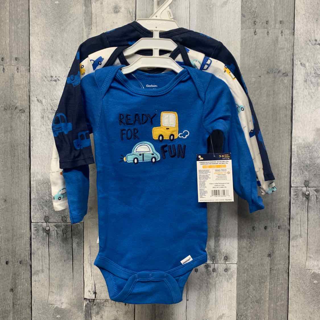 Size 3-6 Months Navy/Blue Gerber Bodysuit