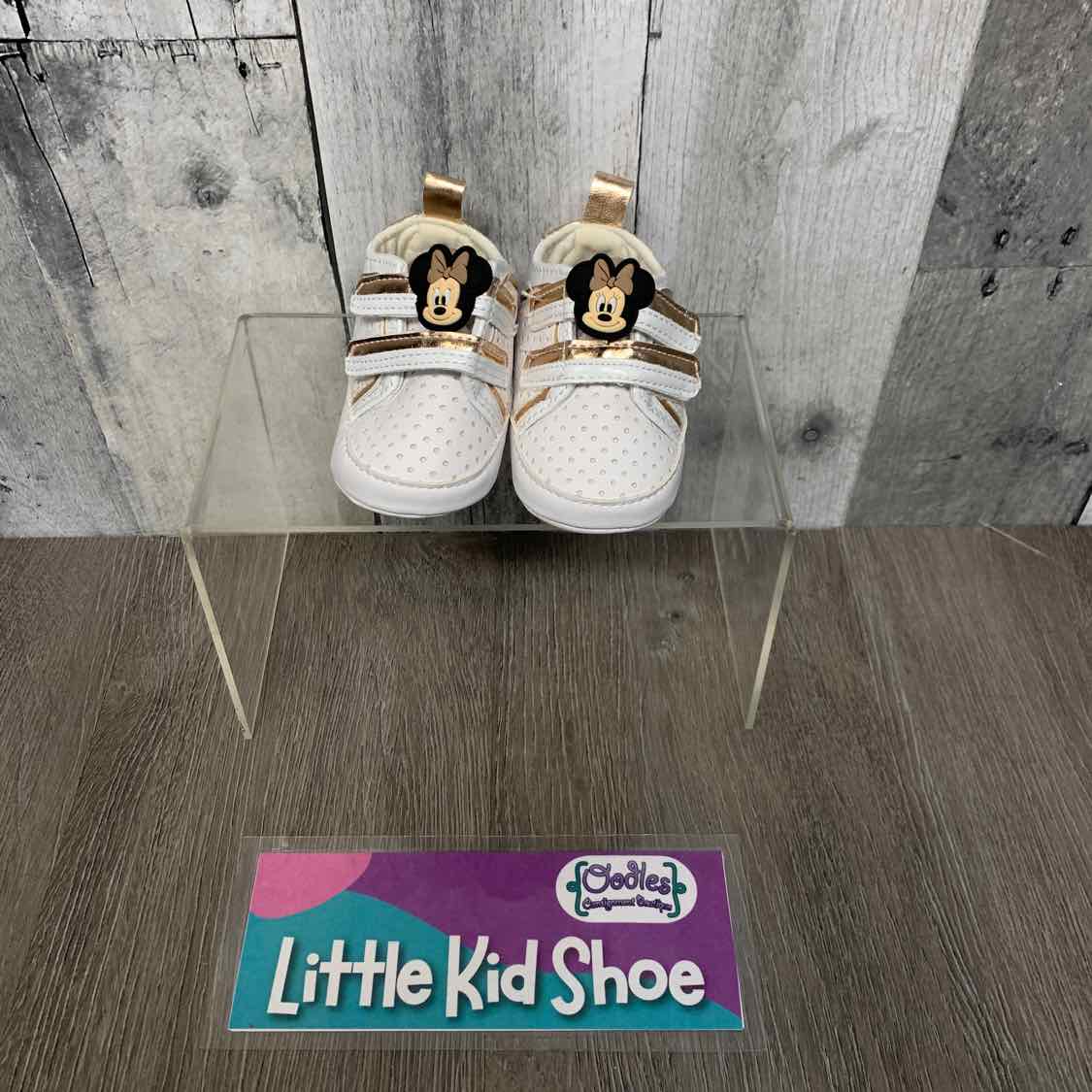 Size 0-3 Months White/Gold Disney Soft Sole Shoes