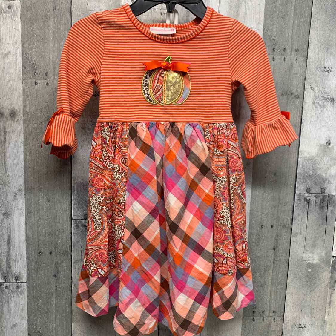 Size 6 Orange Striped Bonnie Jean/Baby Dress