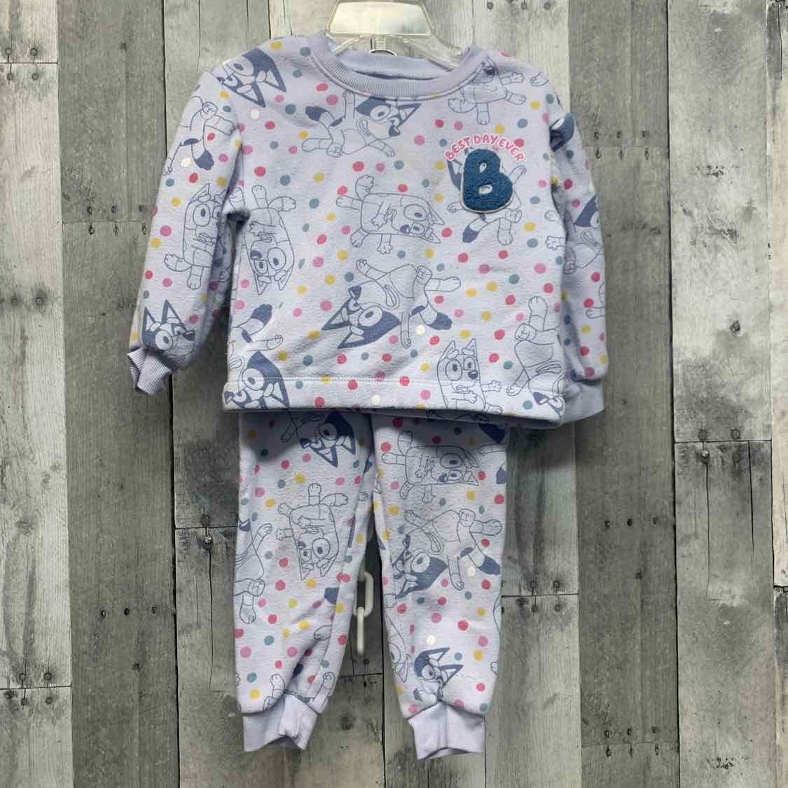 Size 2T Purple Graphic Disney Sweats - 2pc