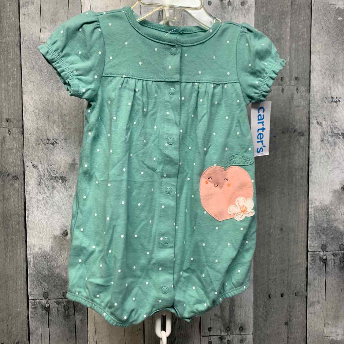 Size 6 Months Green Print Carter's Romper
