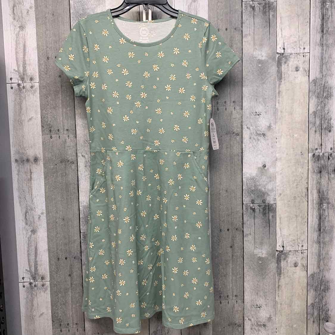 Size 14/16 Green Floral Print Wonder Nation Dress - Knit