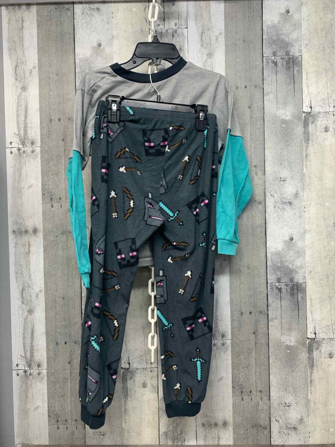 Size Medium Gray/Blue Minecraft 2pc PJs