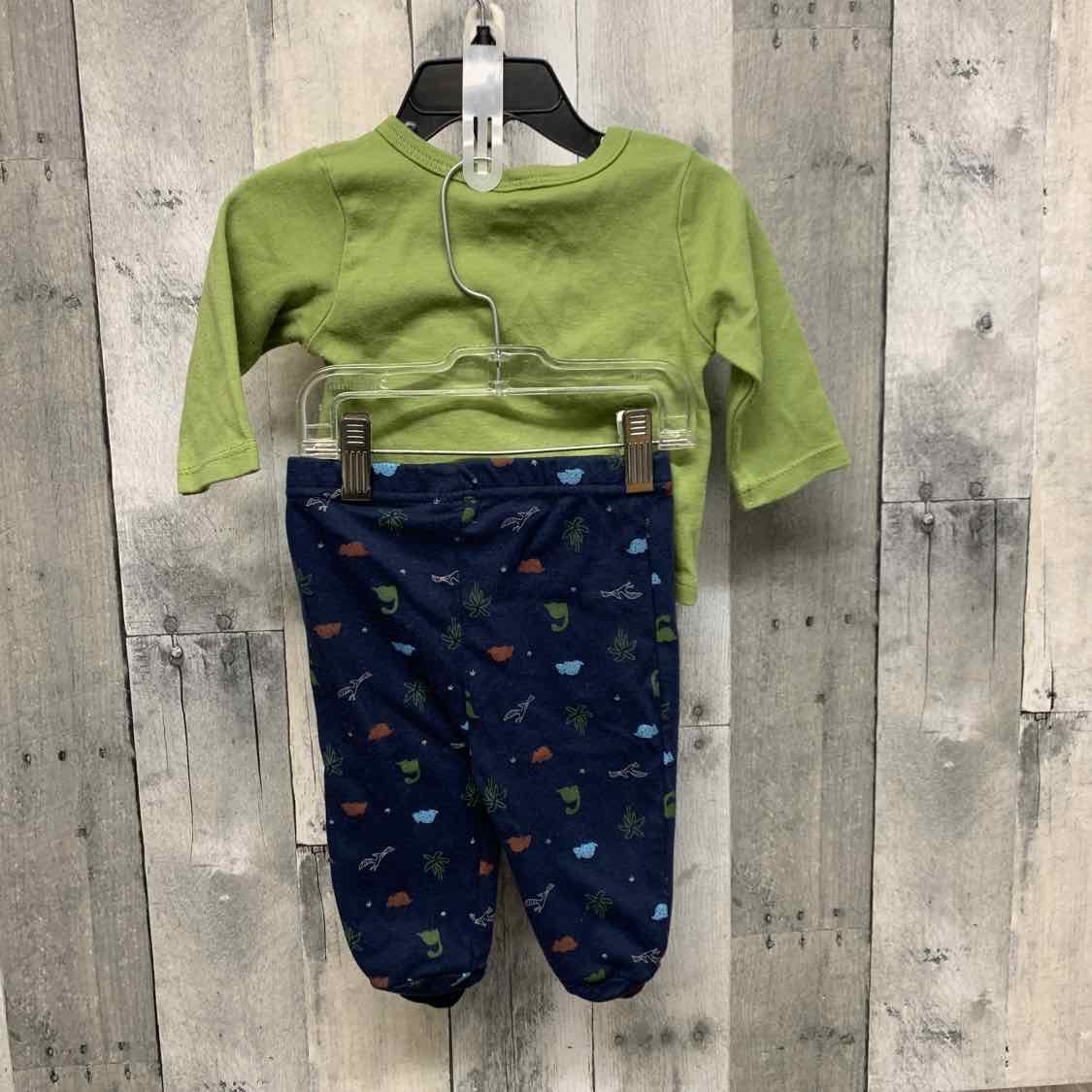 Size 6-9 Months Green/Navy Kidgets Shirt/Pants
